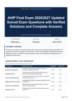 AHIP Final Exam 2026&sol;2027 Updated Solved Exam Questions with Verified Solutions and Complete Answers