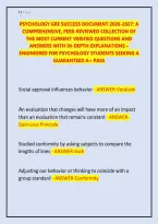 Psychology GRE Success Document 2026-2027 &ndash; ACTUAL EXAM PREP &vert; 150&plus; Verified Q&A &vert; Social&comma; Developmental&comma; Personality&comma; Biological & Cognitive Psychology