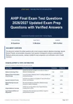 AHIP Final Exam Test Questions 2026&sol;2027 Updated Exam Prep Questions with Verified Answers