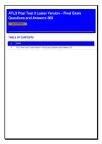 ATLS Post Test 6 Latest Version &ndash; Final Exam Questions and Answers 300