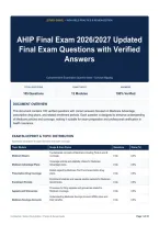 AHIP Final Exam 2026&sol;2027 Updated Final Exam Questions with Verified Answers