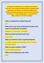 Test Bank for Essential Cell Biology 6th Edition 2026-2027 &ndash; ACTUAL EXAM PREP &vert; 400&plus; Verified Q&A &vert; Molecular Biology & Cellular Function