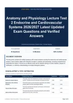 Anatomy and Physiology Lecture Test 2 Endocrine and Cardiovascular Systems 2026&sol;2027 Latest Updated Exam Questions and Verified Answers