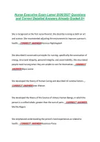 Nurse Executive Exam Latest 2026&sol;2027 Questions &NewLine;and Correct Detailed Answers Already Graded A&plus; 