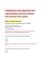COG220 Access Data Model Exam 300 &NewLine;actual questions and correct answers &NewLine;with rationales latest update