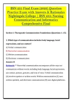 BSN 235 Final Exam &lpar;2026&rpar; Question &NewLine;Practice Exam with Answers & Rationales &NewLine;Nightingale College &vert; BSN 235&colon; Nursing &NewLine;Communication and Informatics  &NewLine;Comprehensive Final 