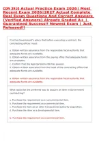 CON 3910 Actual Practice Exam 2026&vert; Most &NewLine;Recent Exam 2026&vert;2027 Actual Complete &NewLine;Real Exam Questions And Correct Answers &NewLine;&lpar;Verified Answers&rpar; Already Graded A&plus; &vert; &NewLine;Guaranteed Success&excl;&excl; Newest Exam &vert; Just &NewLine;Released&excl;&excl;
