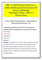 BSN 315 HESI Pharmacology Exam 1 &NewLine;&lpar;2026&rpar; 100-Question Practice Exam with &NewLine;Answers & Rationales &NewLine;Nightingale College &vert; BSN 315 &NewLine;Pharmacology