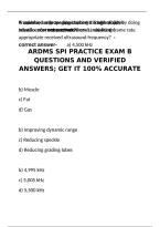 ARDMS SPI Practice Exam B Questions and Verified Answers&colon; 100&percnt; Accurate Sonography Principles and Instrumentation Test Prep Study Guide for Ultrasound Physics&comma; Doppler&comma; and Board Review Success