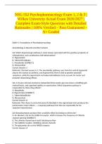 NSG 552 Psychopharmacology Exam 1&comma; 2 & 3 &vert; Wilkes University Actual Exam 2026&sol;2027 &vert; Complete Exam-Style Questions with Detailed Rationales &vert; 100&percnt; Verified &ndash; Pass Guaranteed &ndash; A&plus; Graded