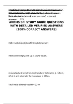 ARDMS SPI Exam Study Guide 2026&colon; Sonography Principles and Instrumentation Practice Questions with Detailed Verified Answers 