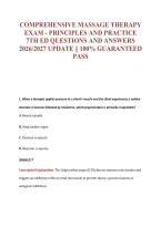 Comprehensive Massage Therapy&NewLine;Exam - Principles And Practice&NewLine;7Th Ed Questions And Answers&NewLine;2026&sol;2027 Update &vert;&vert; 100&percnt; Guaranteed&NewLine;Pass