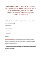 Comprehensive Exam&colon; Massage&NewLine;Therapy Principles And Practice&NewLine;&lpar;8Th Edition&rpar; Questions And&NewLine;Answers 2026&sol;2027 Update &vert;&vert; 100&percnt;&NewLine;Guaranteed Pass