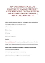 Massage Therapy EXAM Bundle &vert; Update Questions with complete and Verified solutions&period;