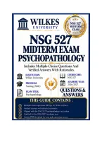 NSG 527 Midterm Exam Psychopathology Questions And Answers 2026&sol;2027 Wilkes University