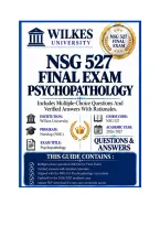 NSG 527 Midterm & Final Exam Bundled Psychopathology Questions And Answers 2026&sol;2027 Wilkes University