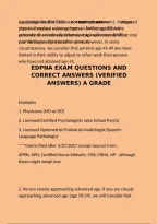 EDPNA Exam questions and correct answers &lpar;verified answers&rpar; a grade