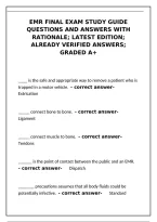 EMR Final Exam Study Guide 2026&colon; Questions and Answers with Rationale Latest Edition Verified Graded A&plus; 
