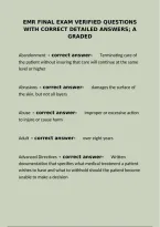 EMR Final Exam Verified Questions with Correct Detailed Answers&semi; A Graded
