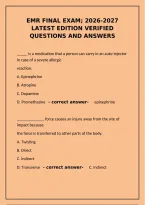 EMR final exam&semi; 2026-2027 Latest Edition Verified Questions and Answers&period;