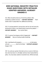 EMR National Registry Practice Exam questions with detailed verified answers&semi; already graded a