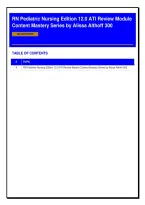 RN Pediatric Nursing Edition 12&period;0 ATI Review Module &vert; 300 Practice Questions & Answers &vert; Comprehensive Nursing Review