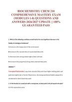 Biochemistry Chem 210&NewLine;Comprehensive Mastery Exam&NewLine;&lpar;Modules 1-8&rpar; Questions And&NewLine;Answers 2026&sol;2027 Update &vert;&vert; 100&percnt;&NewLine;Guaranteed Pass