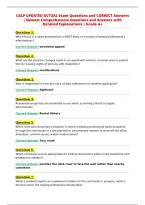 CALP UPDATED ACTUAL Exam Questions and CORRECT Answers&NewLine;&vert; Newest Comprehensive Questions and Answers with&NewLine;Detailed Explanations &vert; Grade A&plus;