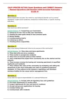 CALP UPDATED ACTUAL Exam Questions and CORRECT Answers&NewLine;&vert; Newest Questions and Answers with Accurate Rationales &vert;&NewLine;Grade A&plus;&NewLine;