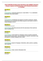 CALP UPDATED ACTUAL Exam Questions and CORRECT Answers&NewLine;&vert; Newest Update Verified Answers with Detailed Rationales &vert;&NewLine;A&plus; Verified&NewLine;