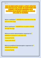 NUR 242 Med Surg Exam 3 2026-2027 &ndash; ACTUAL EXAM PREP &vert; 180&plus; Verified Q&A with Rationales &vert; Respiratory & Renal Systems