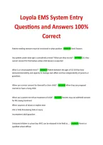Loyola EMS System Entry Questions and Answers 100&percnt; Correct 