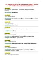 CALT UPDATED ACTUAL Exam Questions and CORRECT Answers&NewLine;&vert; A&plus; Verified &vert; Guaranteed Results Collection