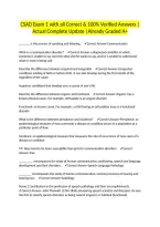 CSAD Exam 1 with all Correct & 100&percnt; Verified Answers &vert;Actual Complete Update &vert;Already Graded A&plus;