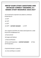 NRFSP Exam Study Questions 2026-2027 with Detailed Correct Answers A&plus; Grade Study Resource