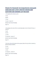 Phoenix Fire Paramedic Test Comprehensive study guide EXAM 2026-2027 LATEST UPDATED VERSION 2000 QUESTIONS AND ANSWERS JUST RELEASED &period;pdf&NewLine;&NewLine;
