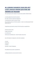 Jbl Learning Paramedic Exam 2026-2027 Latest Updated Version Questions And Answers Just Released &period;Pdf&NewLine;&NewLine;