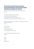 IHS Final Exam International Hearing Society Aid Specialist EXAM 2026-2027 LATEST UPDATED VERSION QUESTIONS AND ANSWERS JUST RELEASED &period;pdf&NewLine;&NewLine;