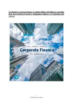 Test Bank For Corporate Finance&colon; Canadian Edition 5th Edition By Jonathan Berk&comma; David Stangeland & Peter DeMarzo