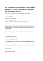 EMT Practice Final Emergency Medical Technician EXAM 2026-2027 LATEST UPDATED VERSION 150 QUESTIONS AND ANSWERS JUST RELEASED &period;pdf&NewLine;&NewLine;