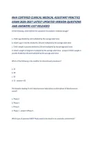 Nha Certified Clinical Medical Assistant Practice Exam 2026-2027 Latest Updated Version Questions And Answers Just Released &period;Pdf&NewLine;&NewLine;