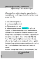 Medical-Surgical Nursing Questions & Correct Answers &vert; Verified &vert; Grade A &vert; Complete Exam Review