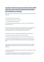 Transitions Final Exam Nursing Transitions Practice EXAM 2026-2027 LATEST UPDATED VERSION 100 QUESTIONS AND ANSWERS JUST RELEASED &period;pdf&NewLine;&NewLine;