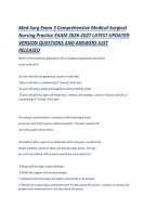 Med-Surg Exam 3 Comprehensive Medical-Surgical Nursing Practice EXAM 2026-2027 LATEST UPDATED VERSION QUESTIONS AND ANSWERS JUST RELEASED &period;pdf&NewLine;&NewLine;