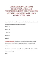 Chem 121 Module 6 Exam&colon;&NewLine;Thermodynamics And&NewLine;Thermochemistry Questions And&NewLine;Answers 2026&sol;2027 Update &vert;&vert; 100&percnt;&NewLine;Guaranteed Pass
