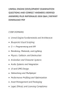 Unreal Engine Development Examination Questions And Correct Answers &lpar;Verified Answers&rpar; 