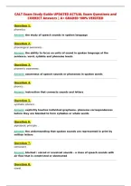 CALT Exam Study Guide UPDATED ACTUAL Exam Questions and&NewLine;CORRECT Answers &vert; A&plus; GRADED 100&percnt; VERIFIED