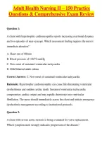 Adult Health Nursing II &ndash; 150 Practice Questions & Comprehensive Exam Review