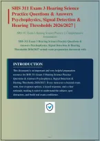 Shs 311 Exam 3 Hearing Science Practice Questions And Correct Answers Psychophysics Signal Detection And Hearing Thresholds&vert; Instant Download Pdf