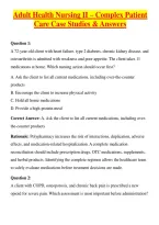 Adult Health Nursing II &ndash; Complex Patient Care Case Studies & Answers